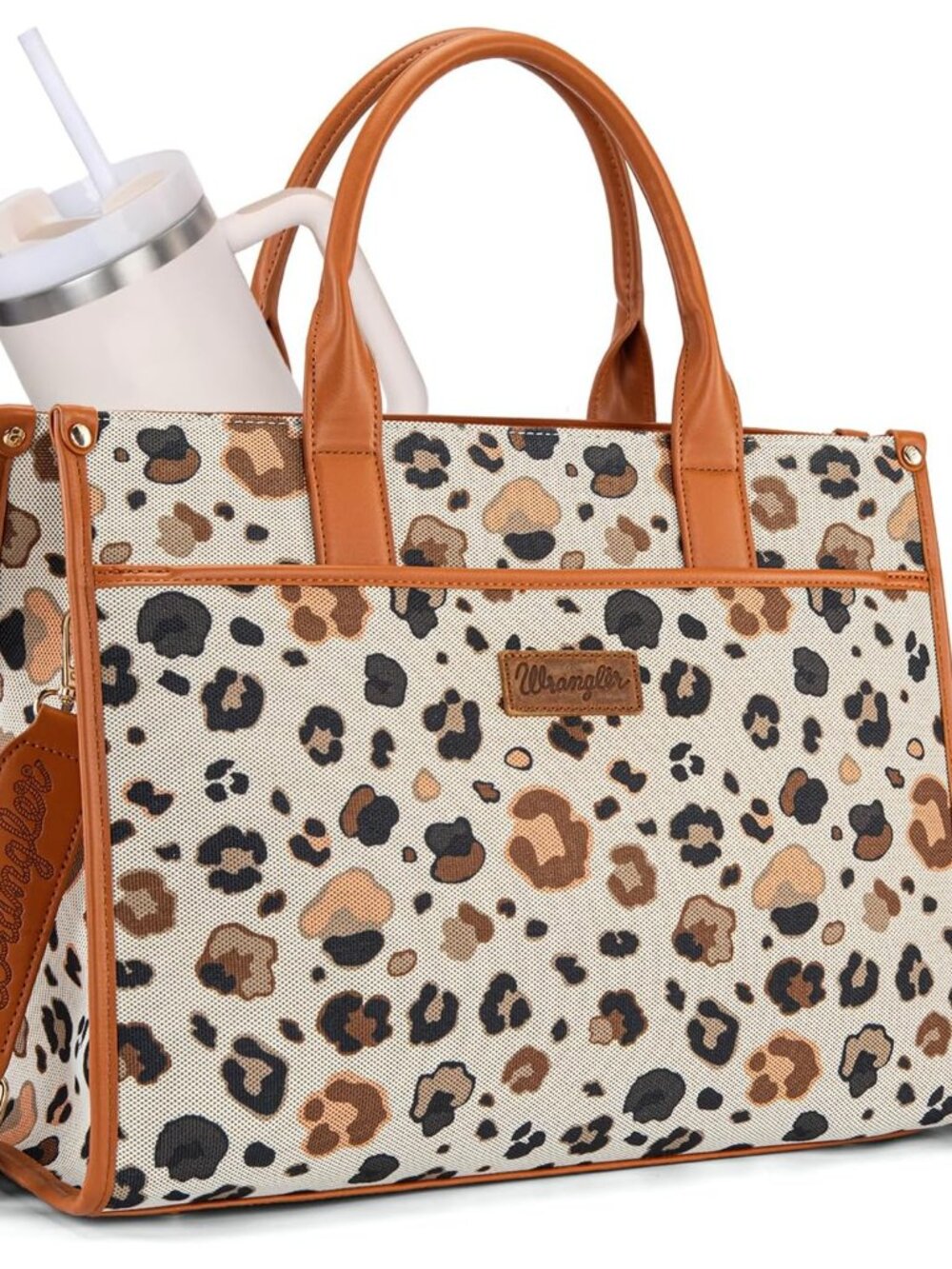 Wrangler Laptop Bag 15.6 Inch Large Tote Bag Leopard Womens Computer Bags Briefc